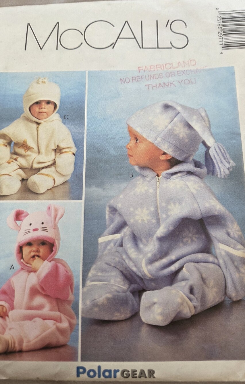 McCall's 2977 Infants' Bunting and Hats Sewing Pattern